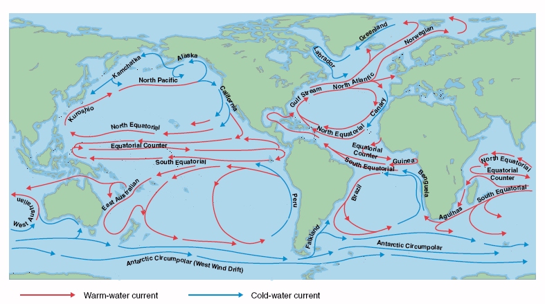Worlds ocean currents